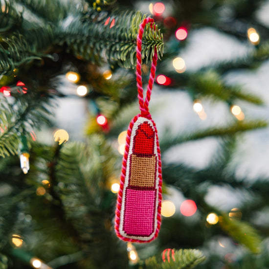 Needlepoint Icon Ornament - Lipstick