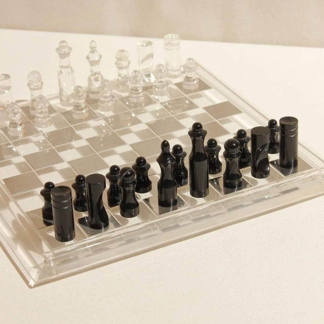 Vintage Acrylic Chess Board