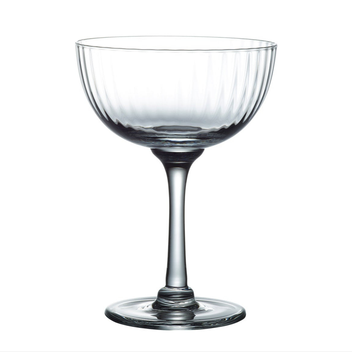 Crystal Champagne Saucers with Ripple Design