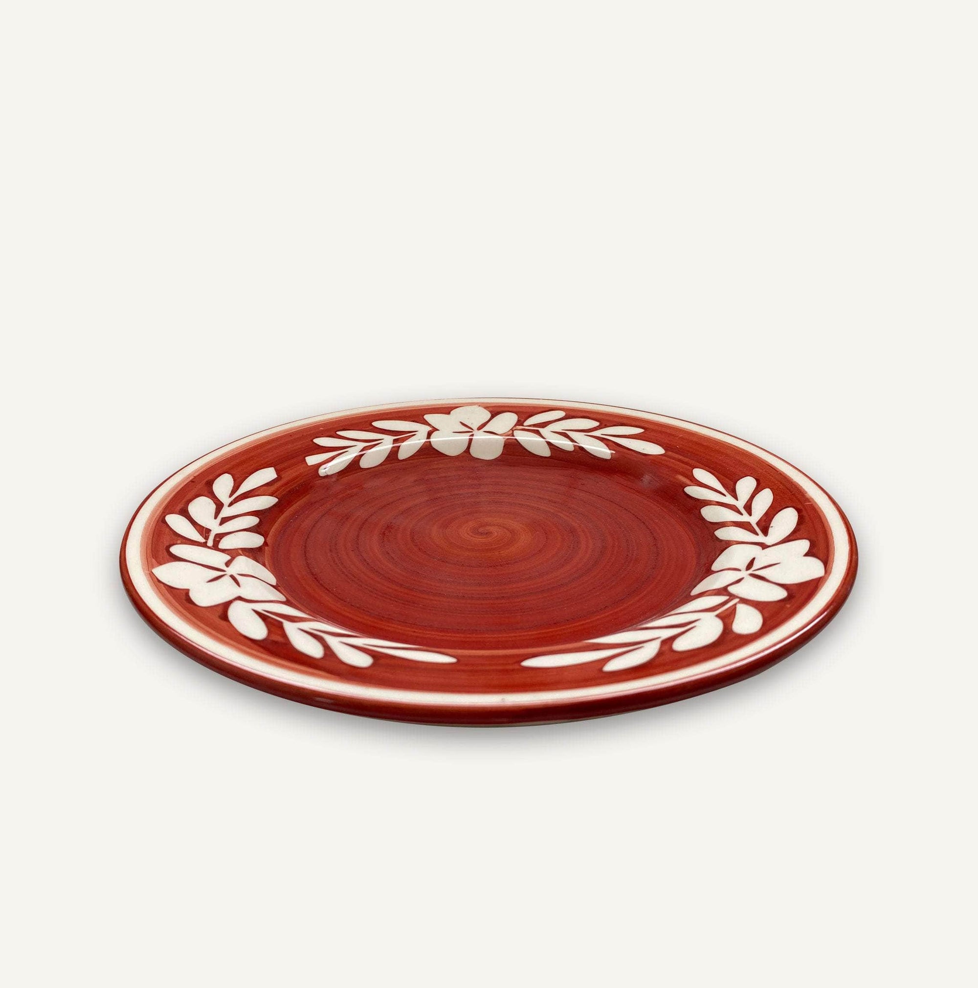 Side Plate -  Flor - Rust Red