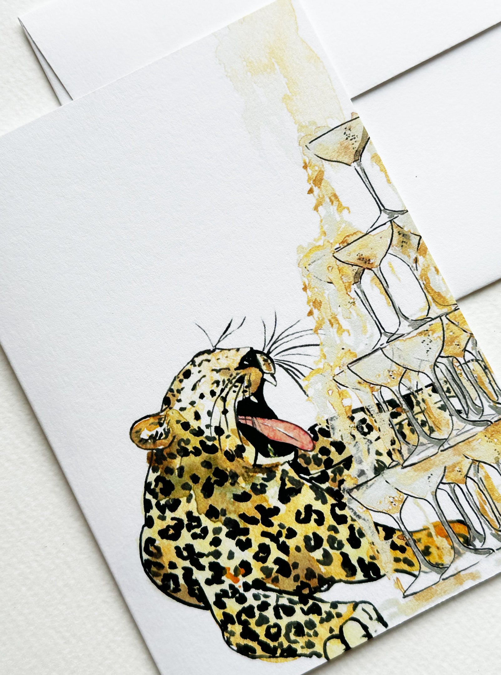 Drunken Leopard... Greeting Card