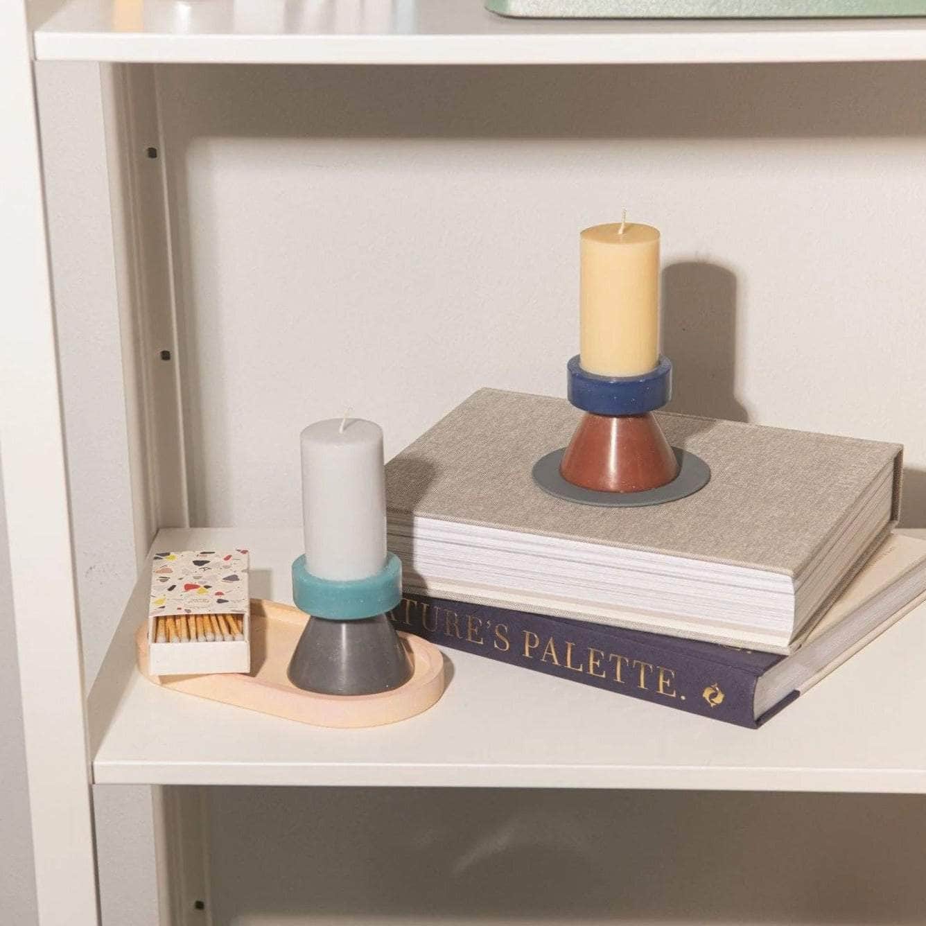 Stack Candle Tall - Banana / Navy / Chocolate