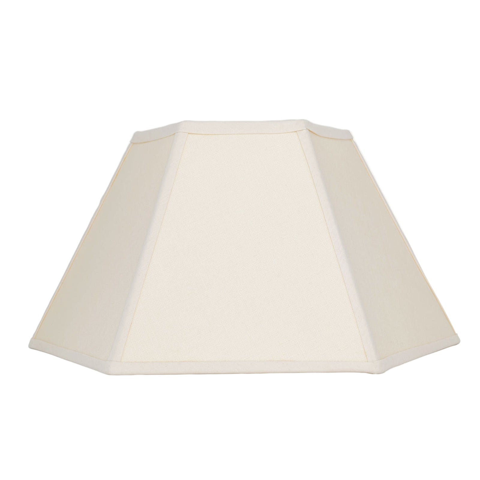 Hexagon Linen Lampshade, Cream Trim - Medium (US)