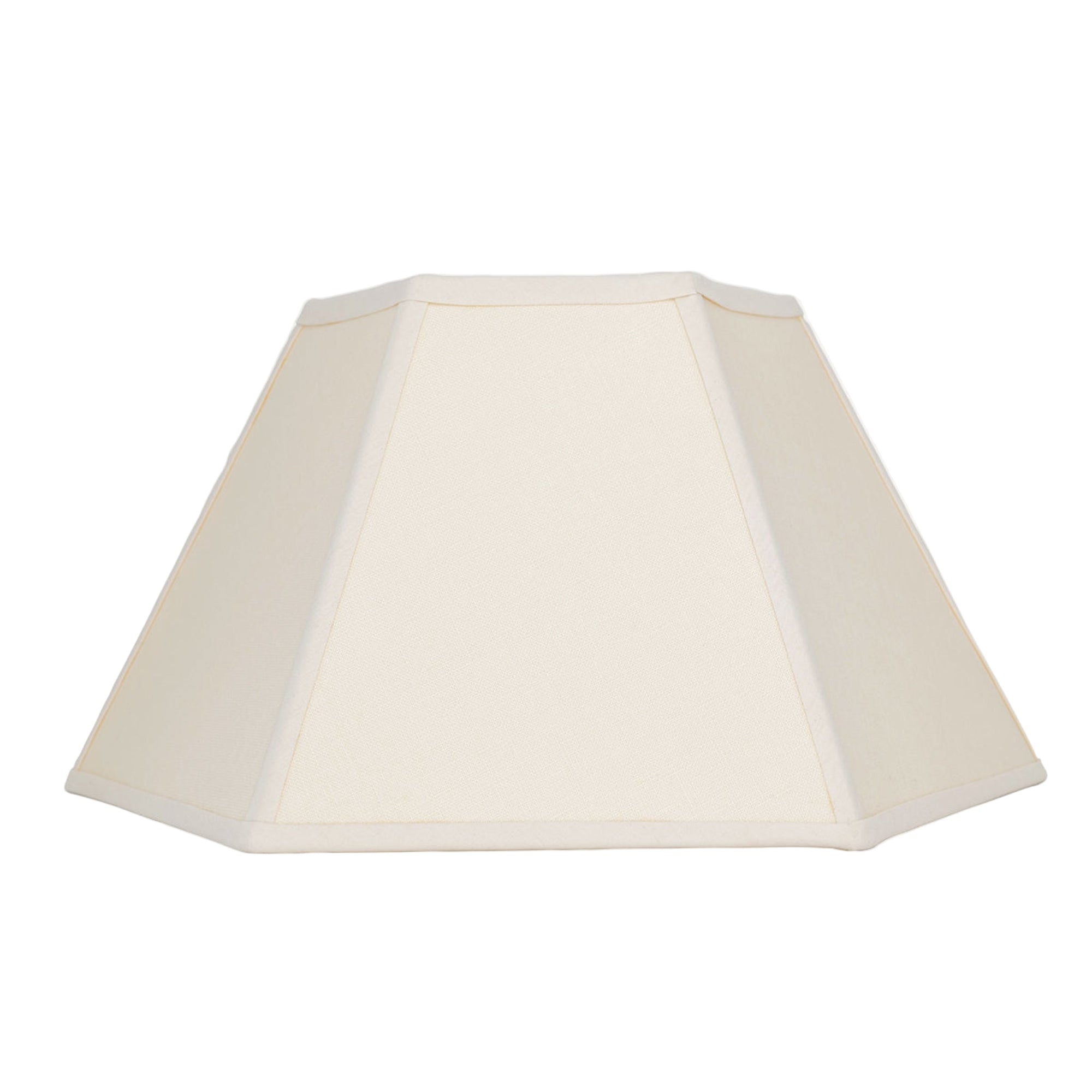 Hexagon Linen Lampshade, Cream Trim - Medium (US)