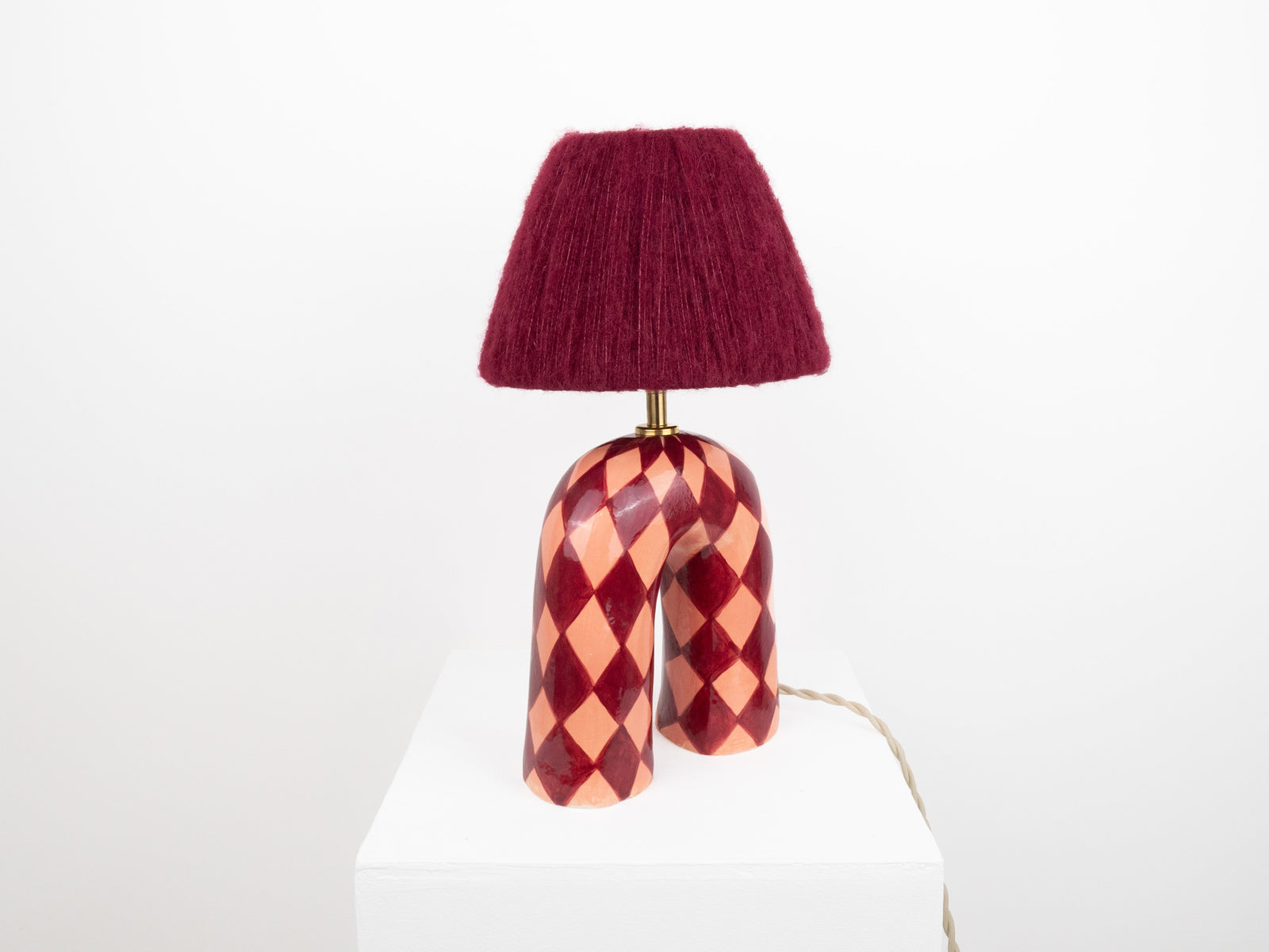 'You' Table Lamp - Maroon Diamonds