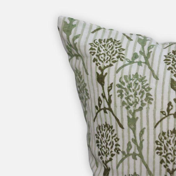 Nikhar Pure Linen Throw Pillow Cover - Sage Green