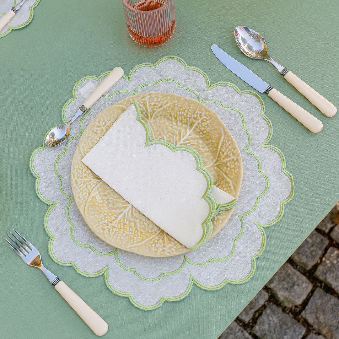 Íris Placemat, Natural with Light Green