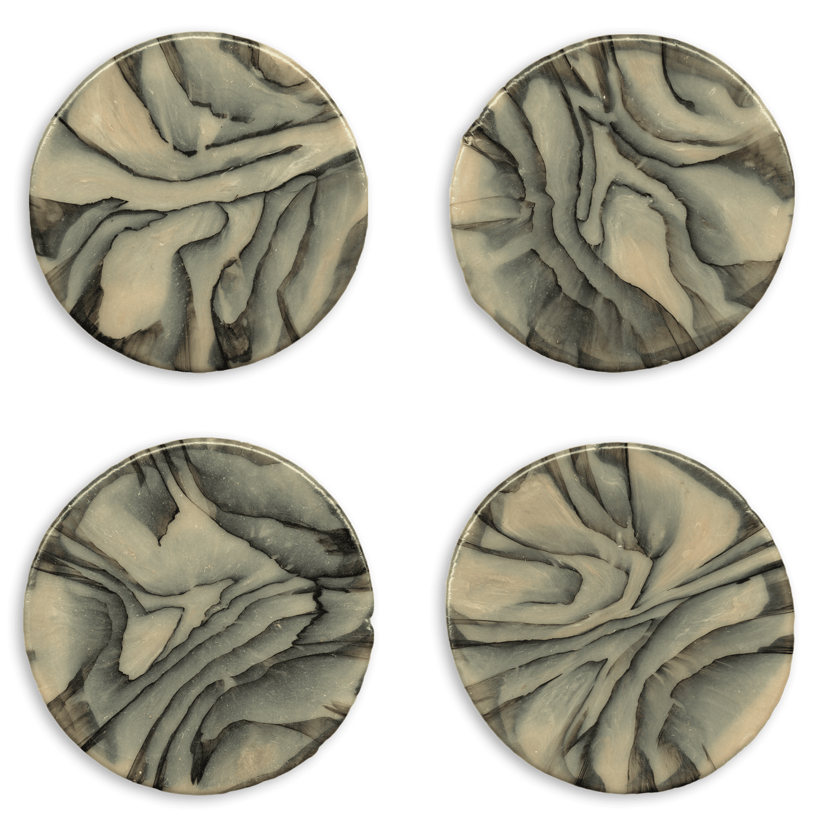 Set of Four Gift-Boxed Natural Edge Spalted Birch Coasters