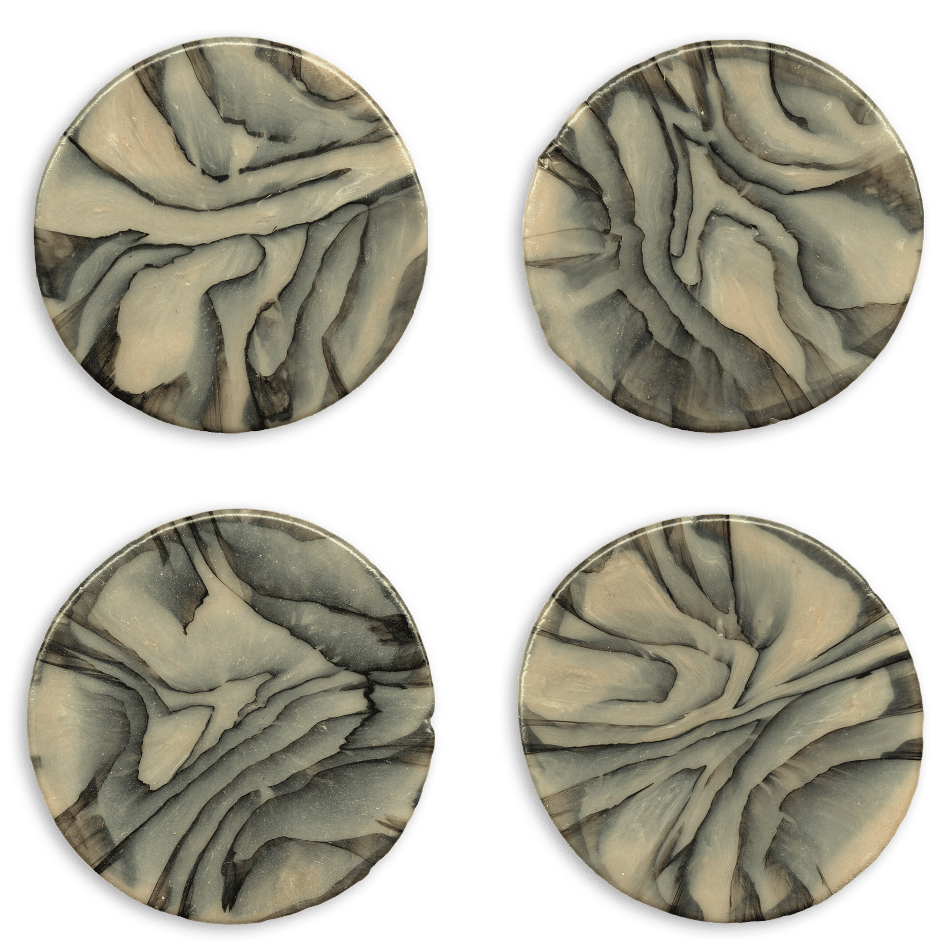 Set of Four Gift-Boxed Natural Edge Spalted Birch Coasters