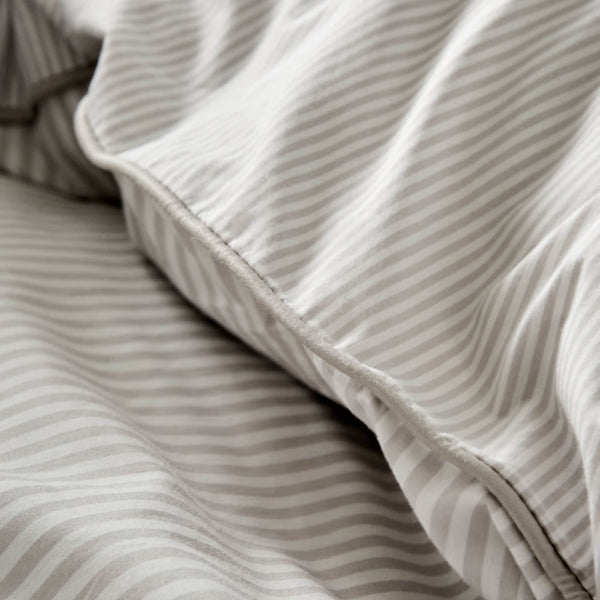 Luxury Organic Cotton Dove Grey Striped Duvet Cover