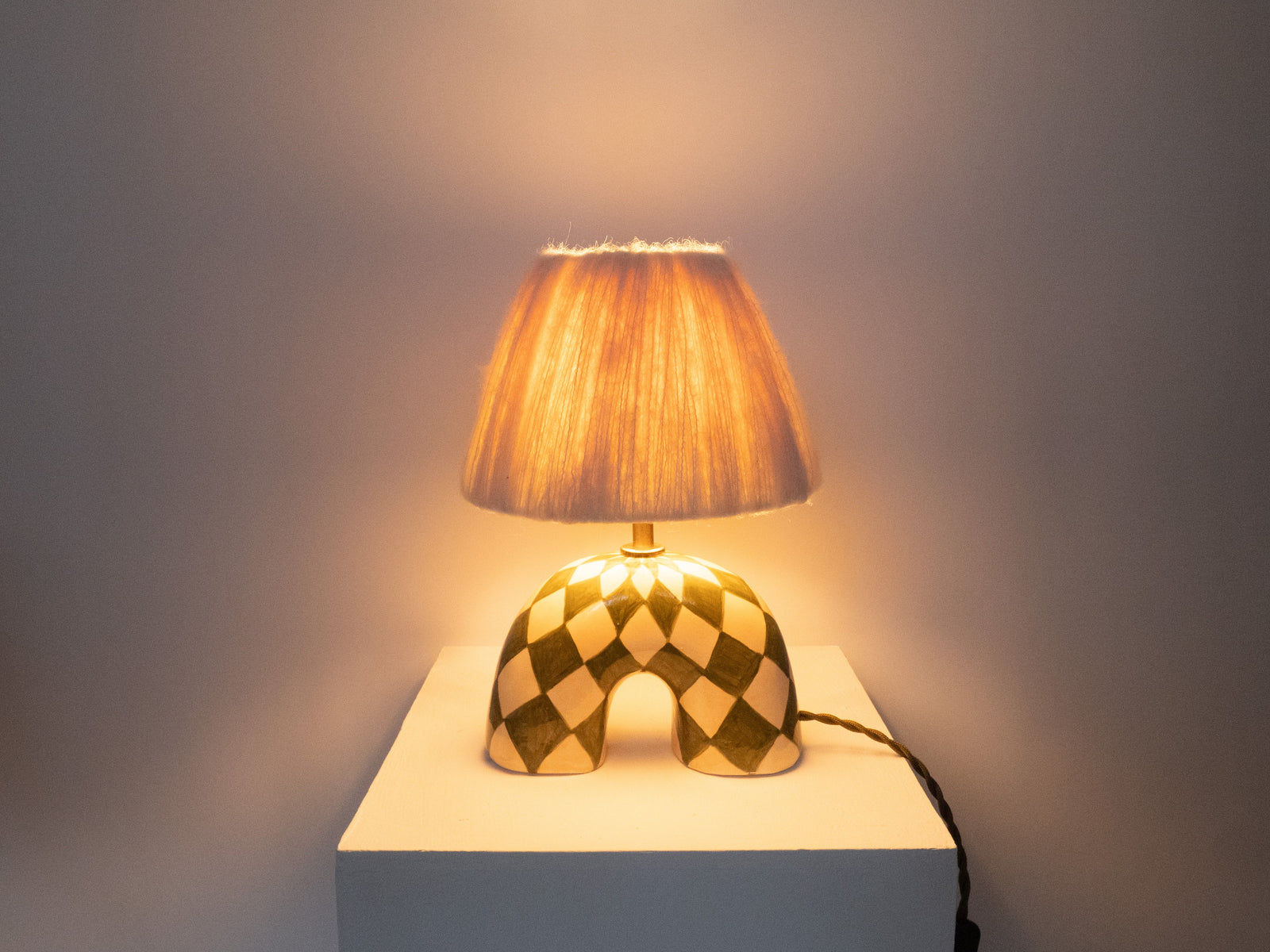 'Me' Table Lamp - Green Diamonds