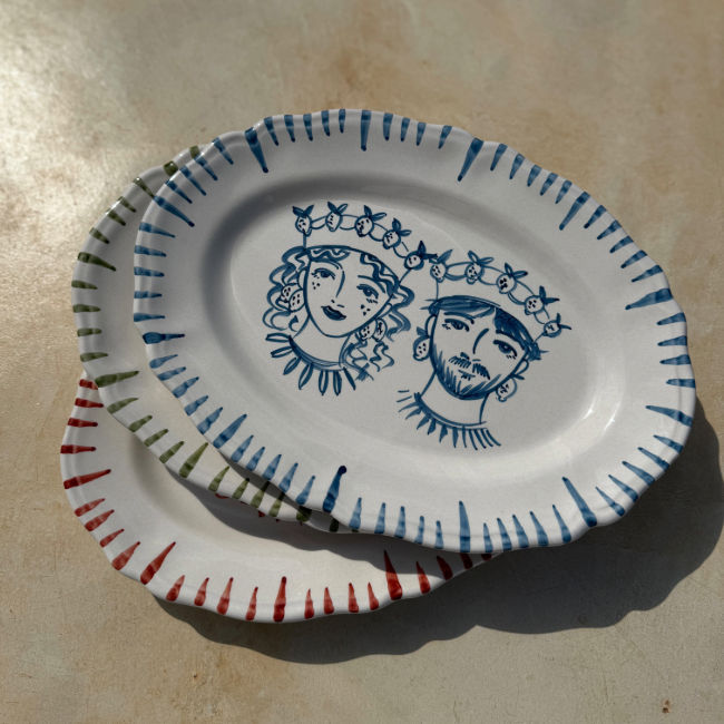 Rei Citrons Oval Platter - 32cm