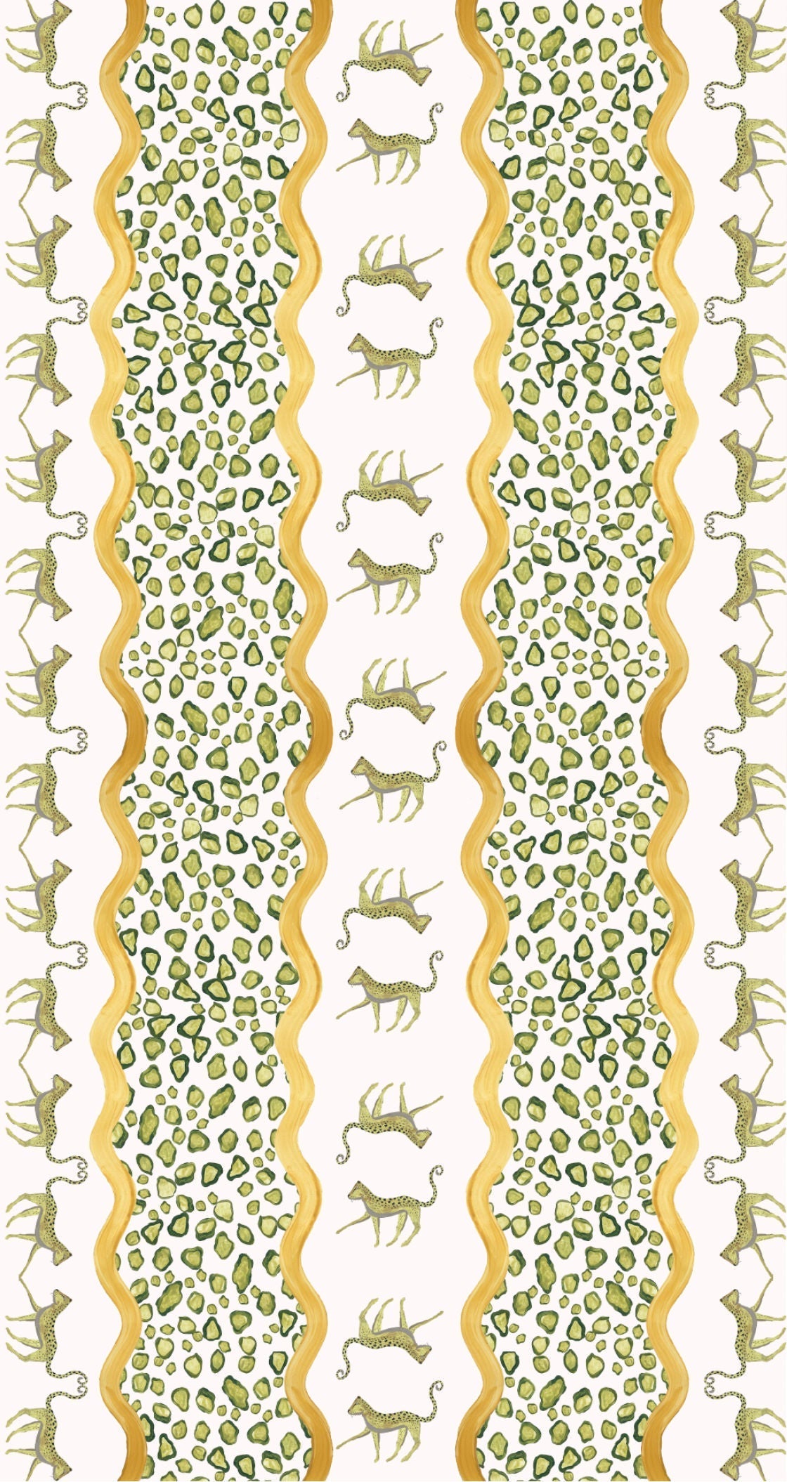 Green Leopard Print Table Linen
