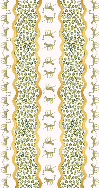 Green Leopard Print Table Linen