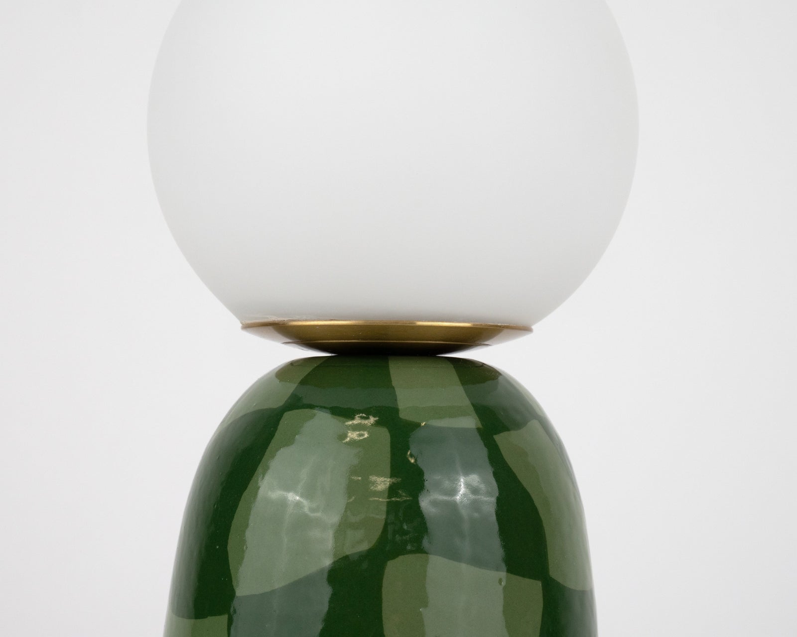 'Abstract Check' Table Lamp w/ Bulb - Green