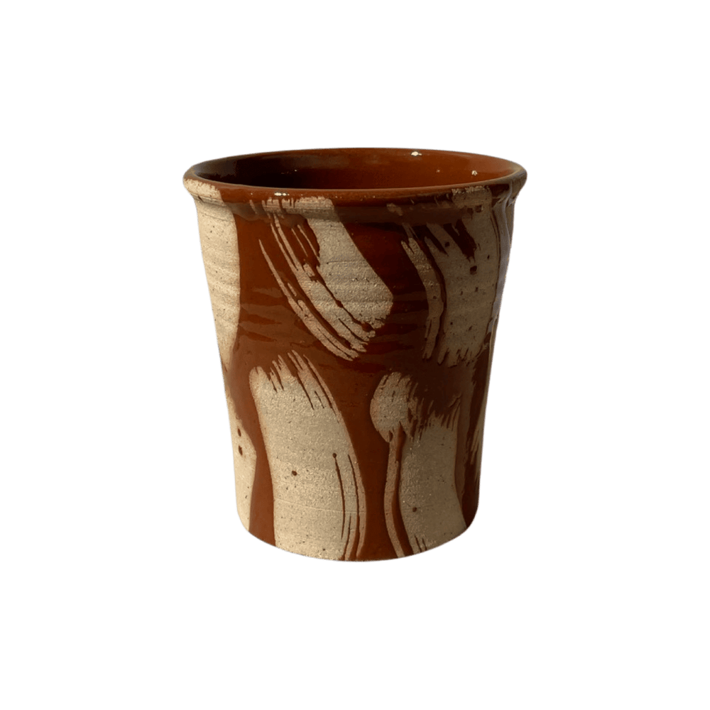 Brush Stroke Pot Brown
