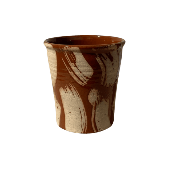 Brush Stroke Pot Brown