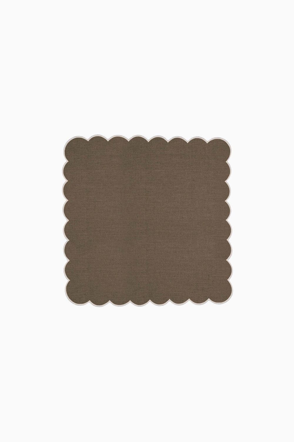 Zero-Waste Scalloped Linen Napkins Mocha - Set of 2