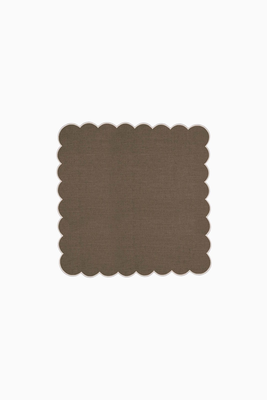 Zero-Waste Scalloped Linen Napkins Mocha - Set of 2