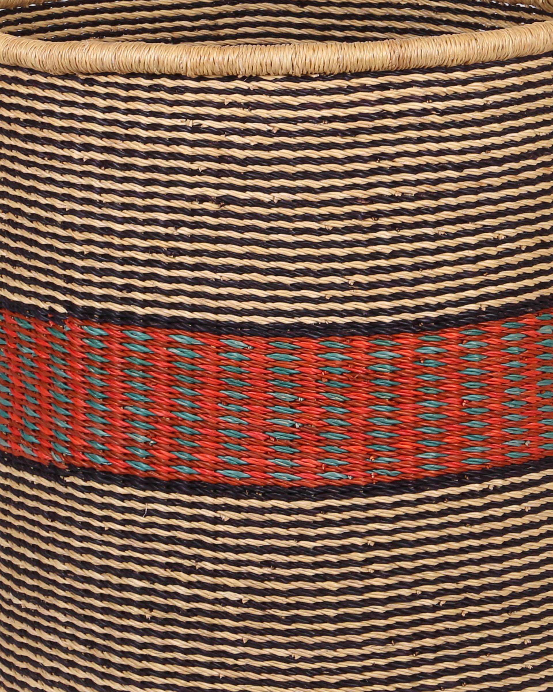 TIMNA: Brown, Black and Blue Log or Laundry Basket