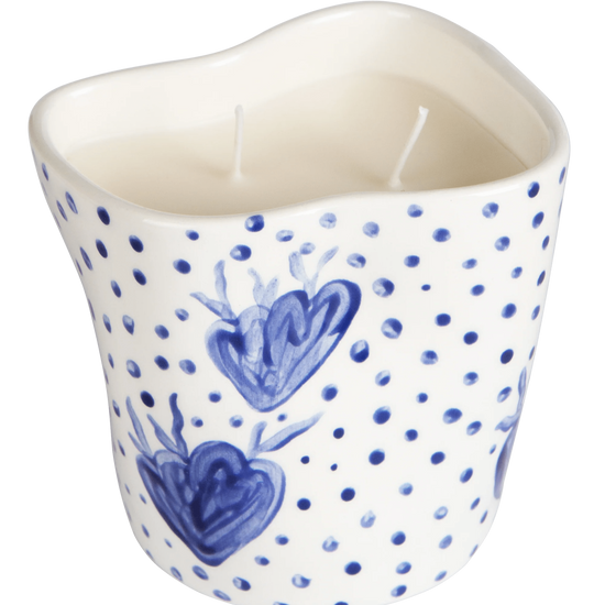 Blue Coral & Dots Candle