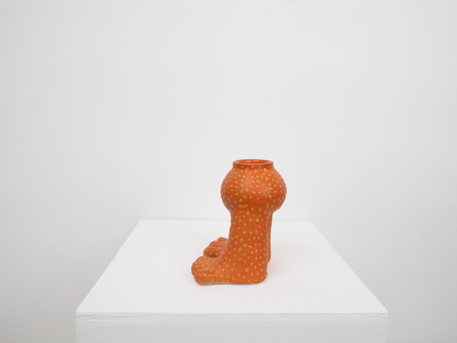 Tootsie Vase - Orange and Yellow Dots