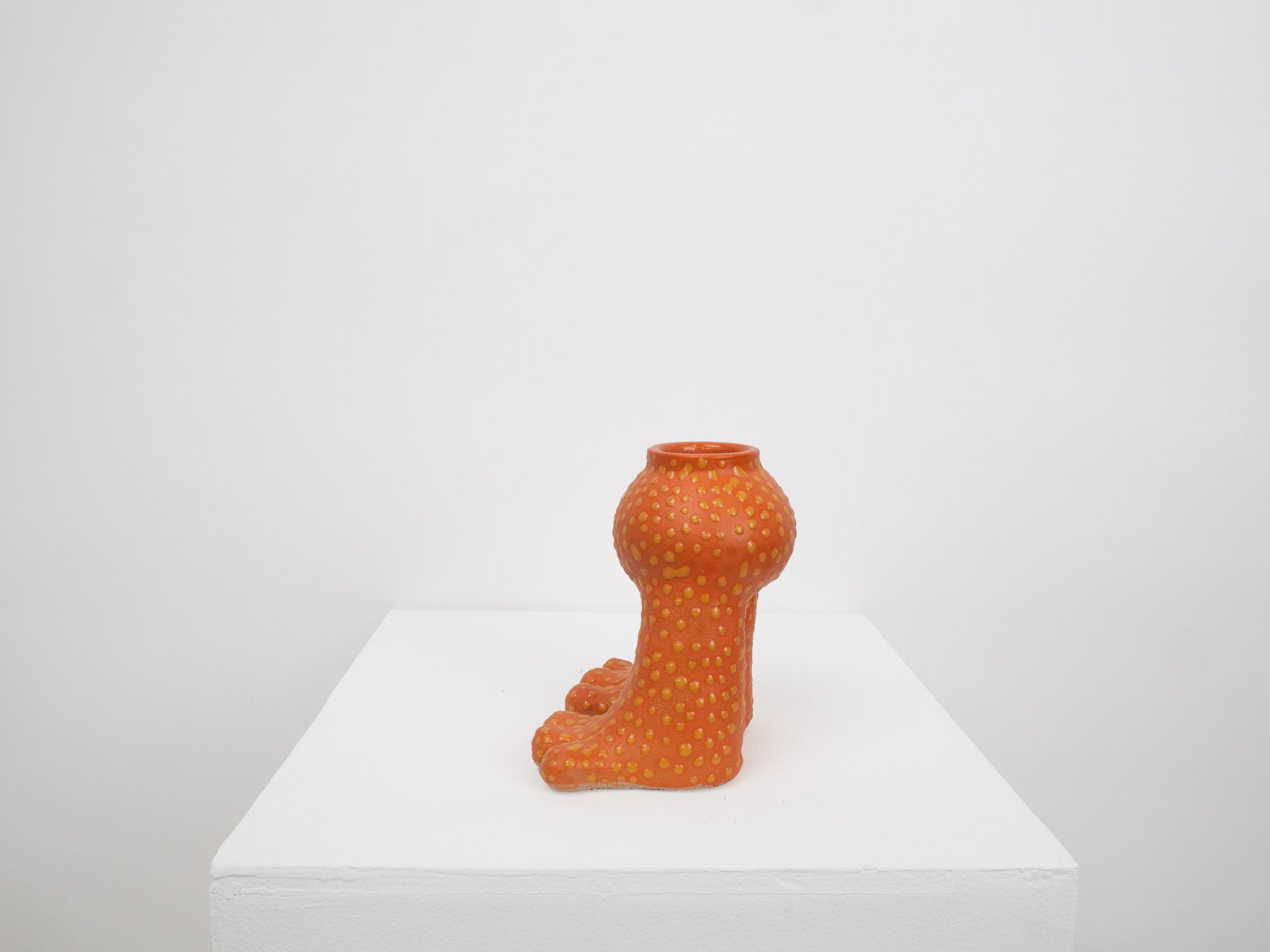 Tootsie Vase - Orange and Yellow Dots