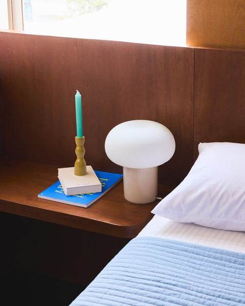 Wave Candleholder Low - Olive