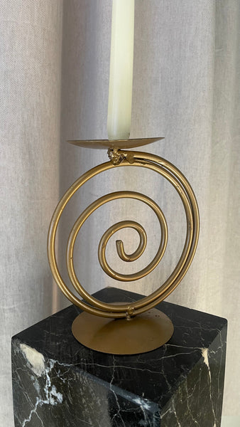 Brass Spiral Candle Holders set of 3