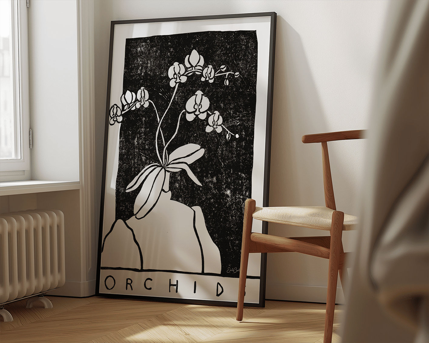Orchids in Black and White - Print