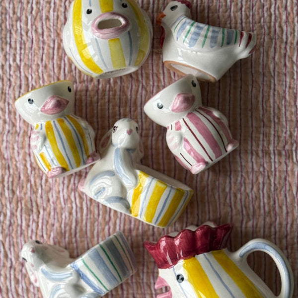 Pink Striped Chick Egg Cup
