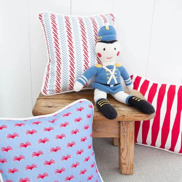 The Delray Cushion - Bright Blue and Berry - Tiny Tots