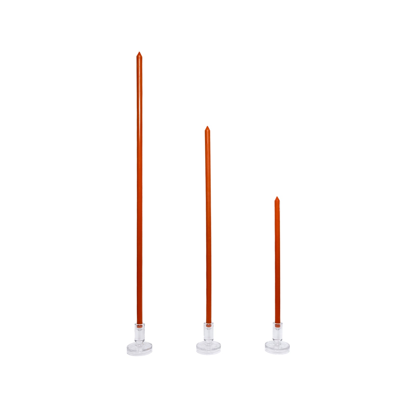 Terracotta Tapered METRE Candle Pair