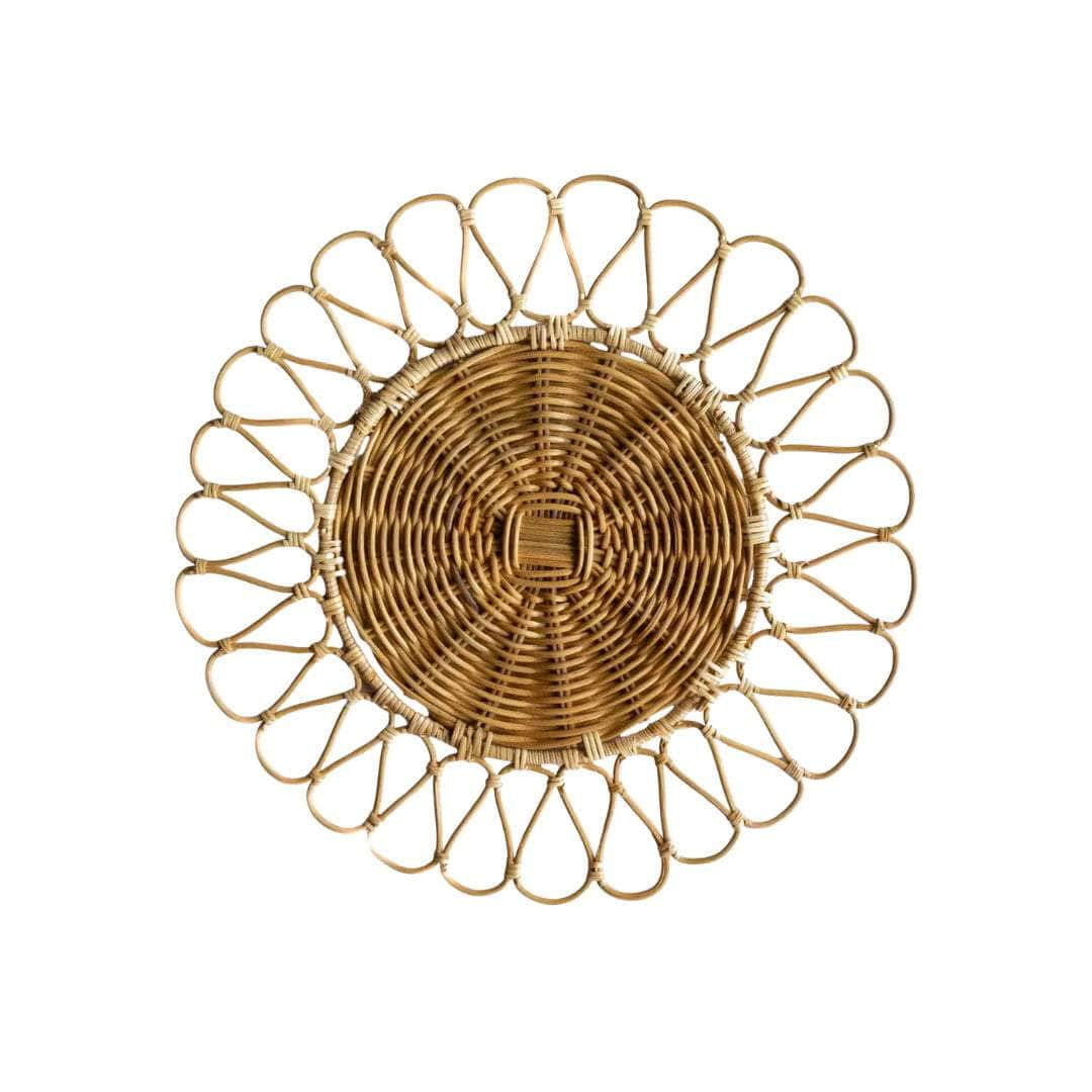 Natural Rattan Charger Plate - Sun Flower
