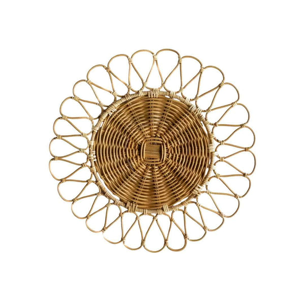 Natural Rattan Charger Plate - Sun Flower