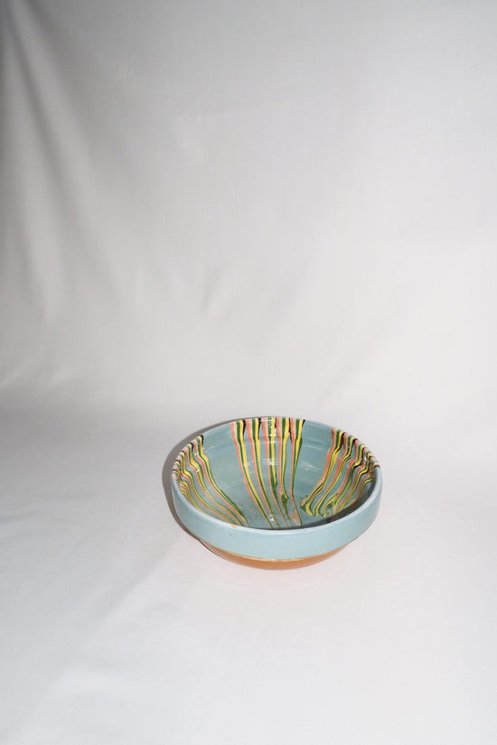Blue Marbled Large Serving Bowl