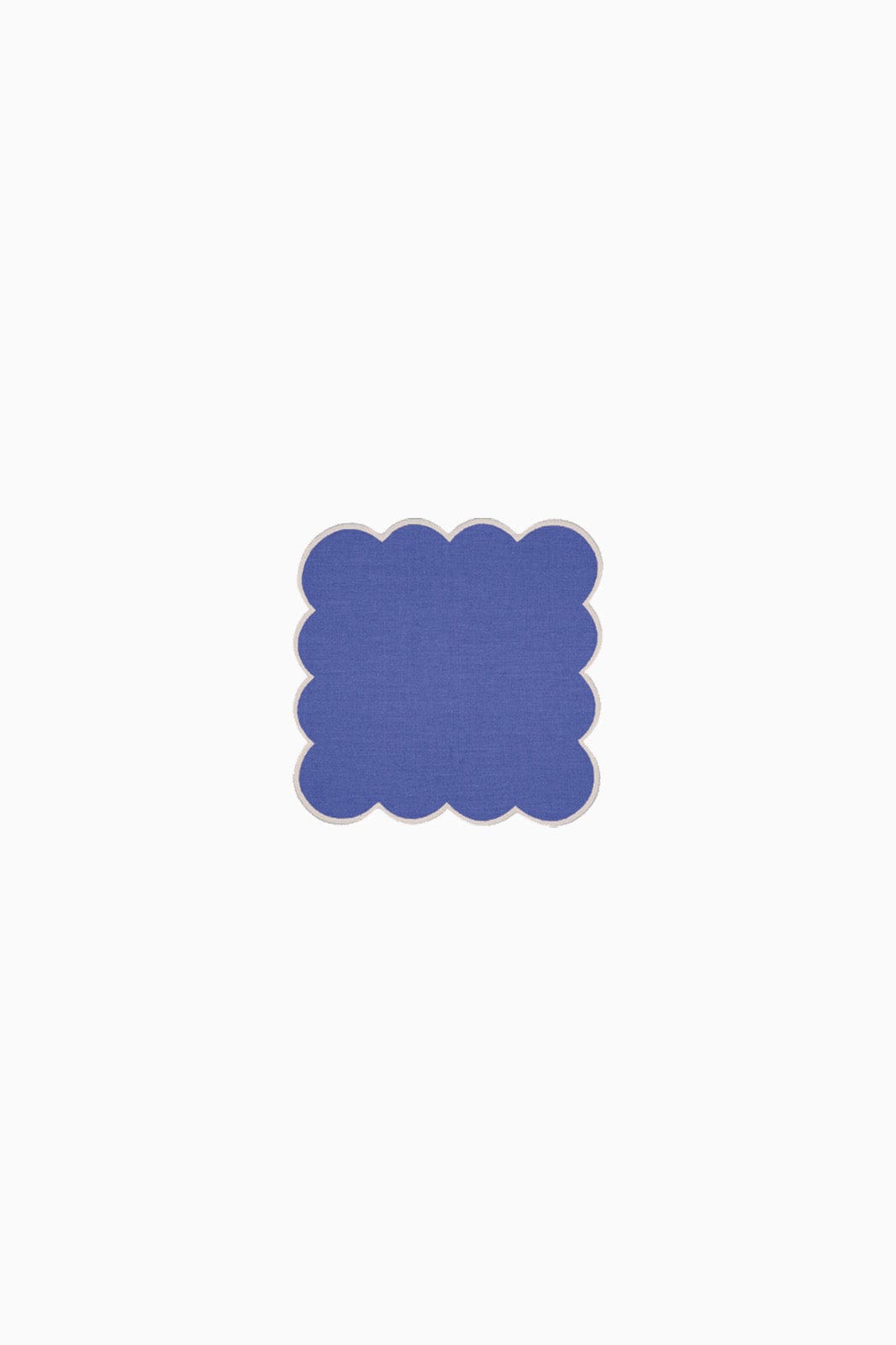 Zero-Waste Scalloped Linen Cocktail Napkins Klein Blue - Set of 4