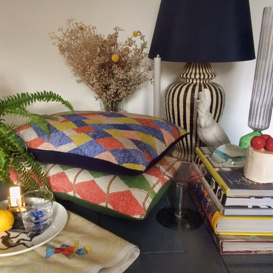 Sapowaydidi Cushion - Red, Mustard, Green