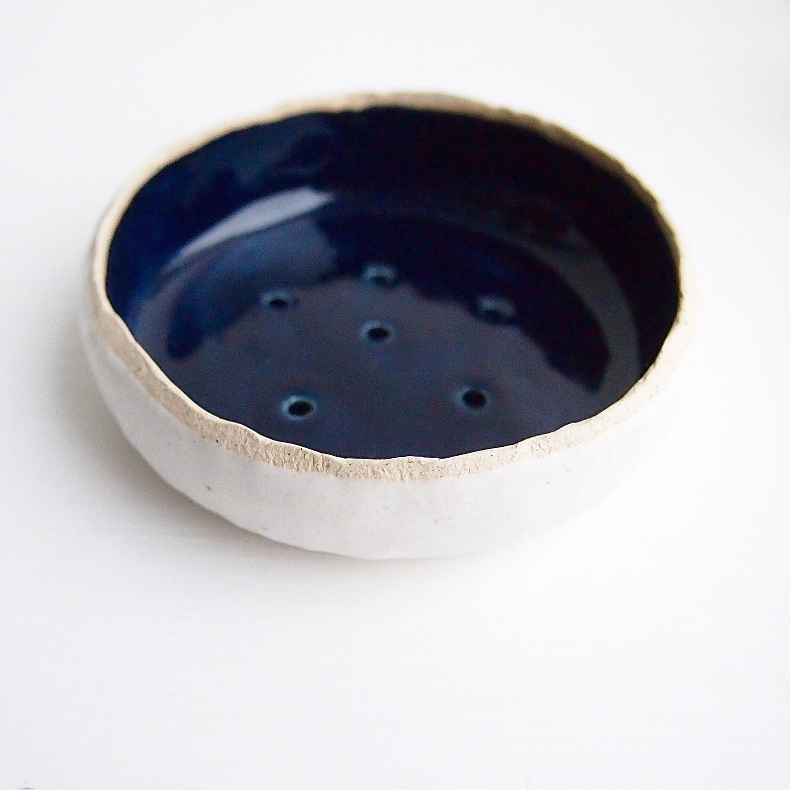 Handmade Royal Blue Ceramic Soap Dish
