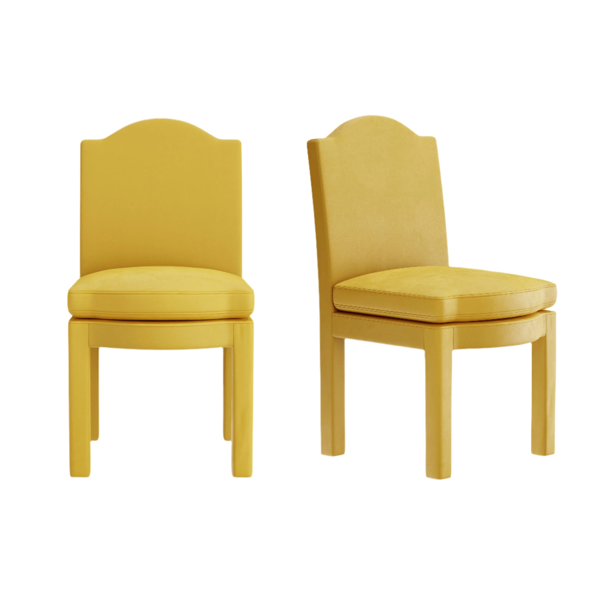 Pair of Leo Dining Chairs, Daffodil Velvet