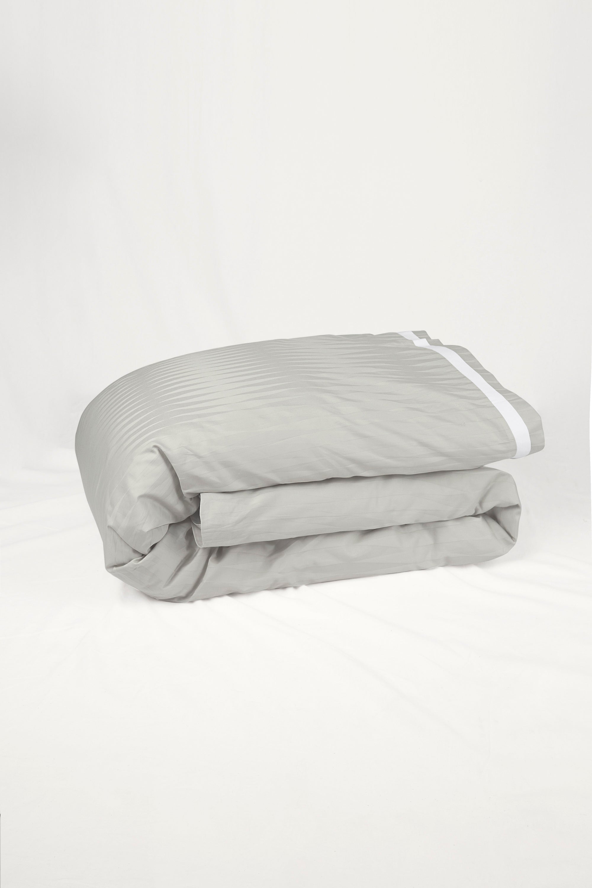 Jacquard Organic Cotton Duvet Cover - Sterling Silver