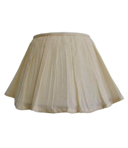 Loose Pleat Cream Embroidered Stripe Lampshade