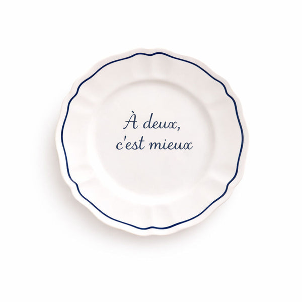 Sveva's Home «À deux, c’est mieux» Ceramic Scalloped Plate Set of 4