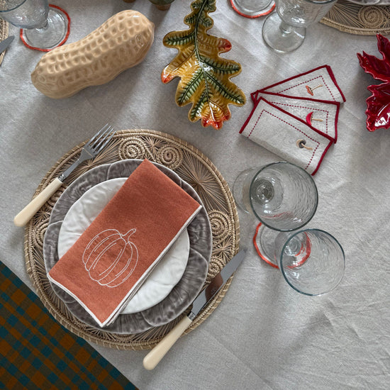 Set of 2 Linen Napkins - Pumpkin