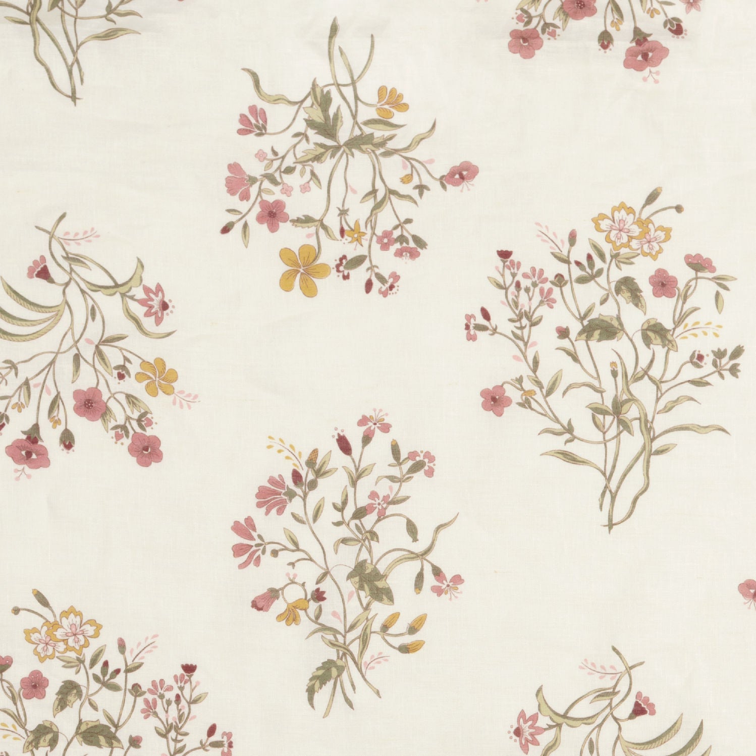 Scarlet Flax & Field Flowers Printed Tablecloth