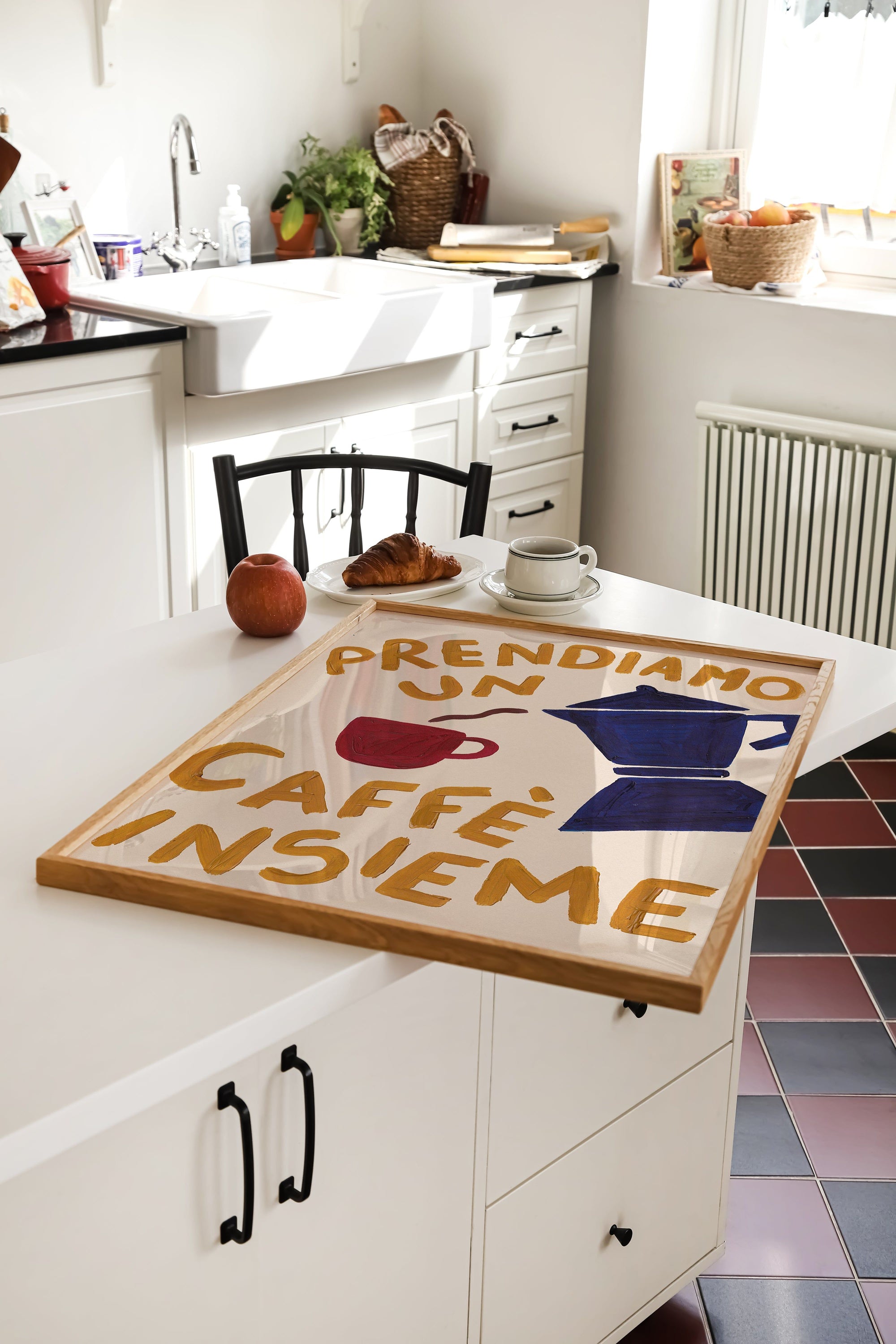 "Let's Have A Cup of Coffee" Hand Painted Print