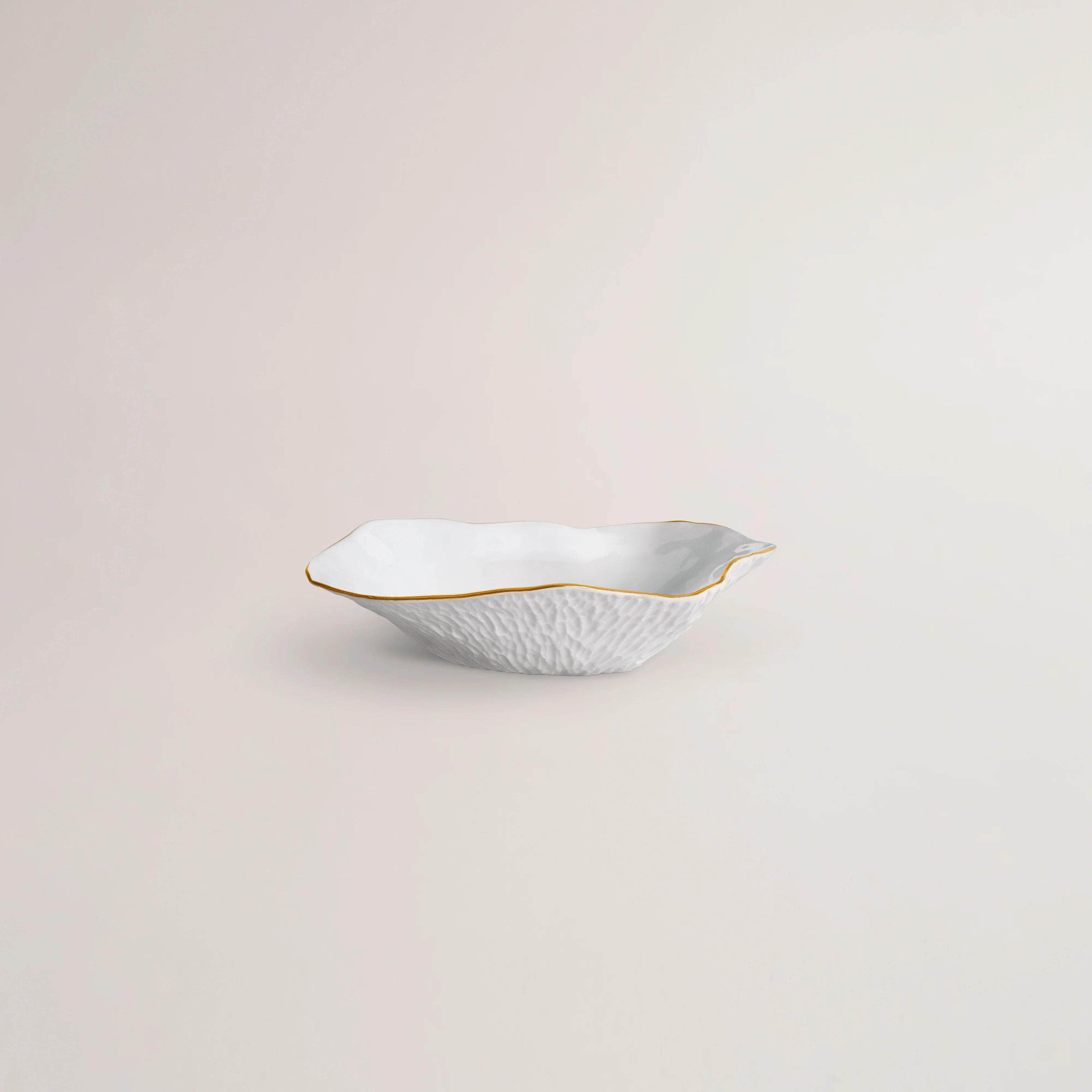 Set of 2 Bowls / White With Gold Rim / Indulge nº9