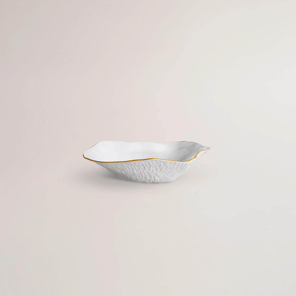 Set of 2 Bowls / White With Gold Rim / Indulge nº9