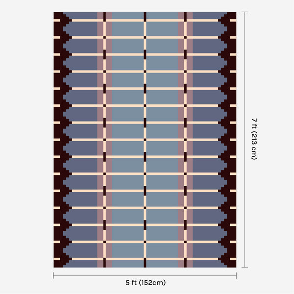 Corbie Flatweave Rug - Pigeon Blue