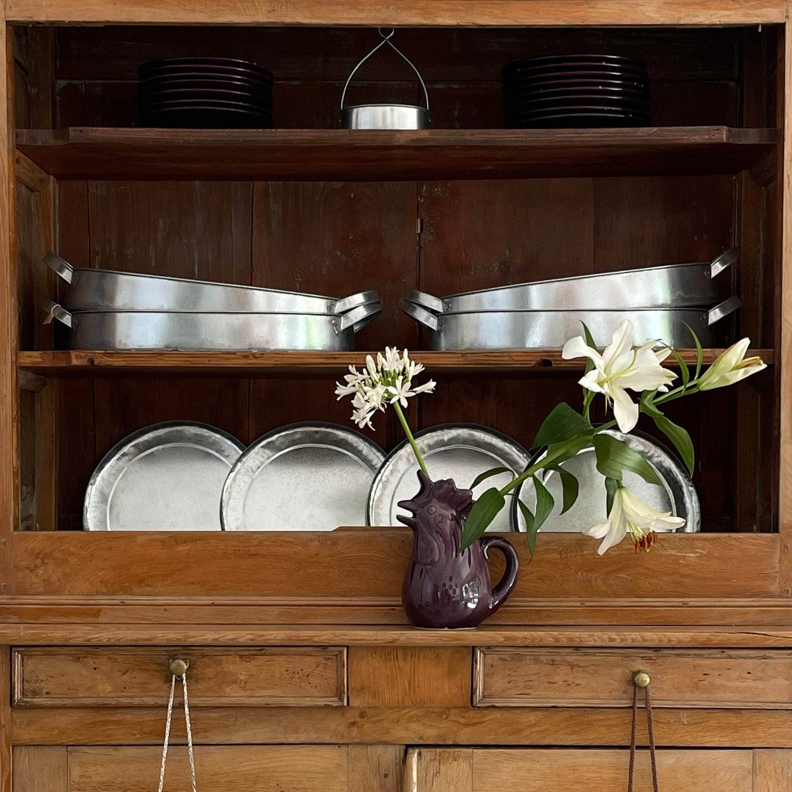 Hand-glazed Terracotta Rooster Jug